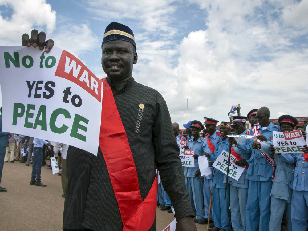 Protesty za mier v Sudáne.