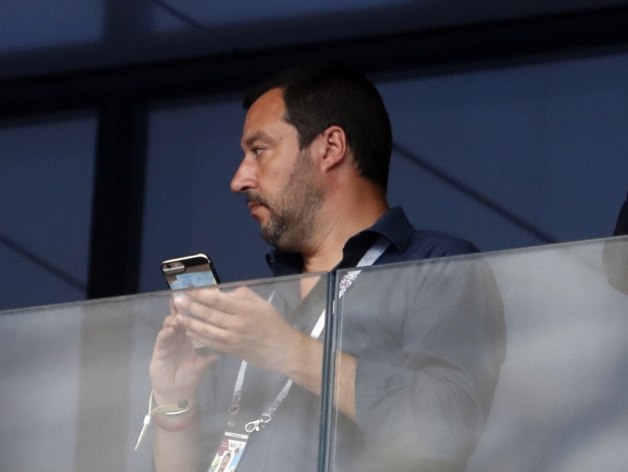 Matteo Salvini počas finále MS vo futbale