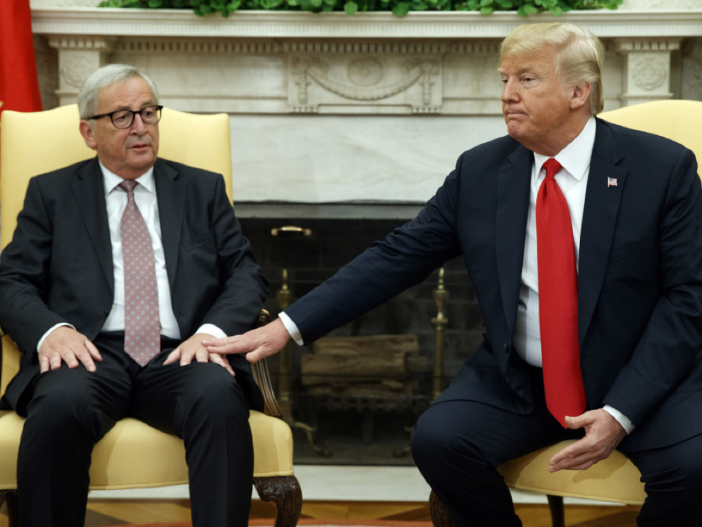 Americký prezident Donald Trump a predseda Európskej komisie Jean-Claude Juncker