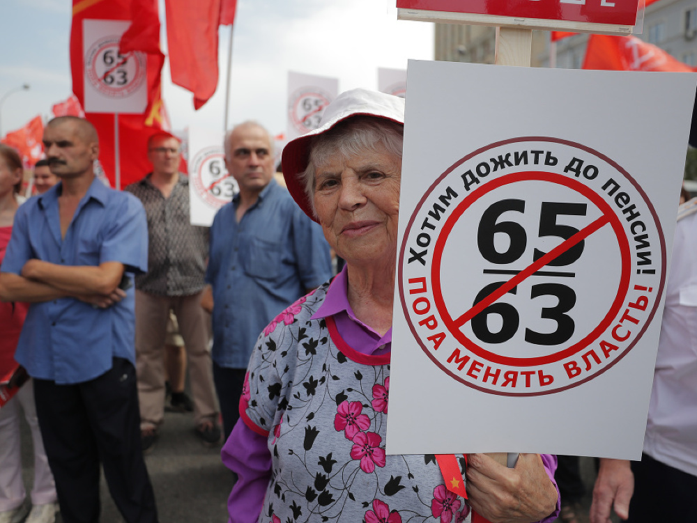 Tisíce Rusov demonštrovali proti vládnemu návrhu dôchodkovej reformy