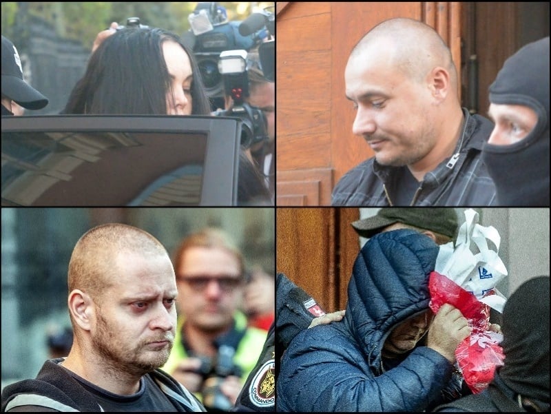 Polícia zadržala a obvinila z vraždy Kuciaka a jeho partnerky štyroch podozrivých. Medzi nimi je aj údajná objednávateľka Alena (hore vľavo), ktorá pracovala ako tlmočníčka pre Mariana Kočnera. Ďalšími obvinenými sú Tomáš Szabo (hore vpravo), Miroslav Mar