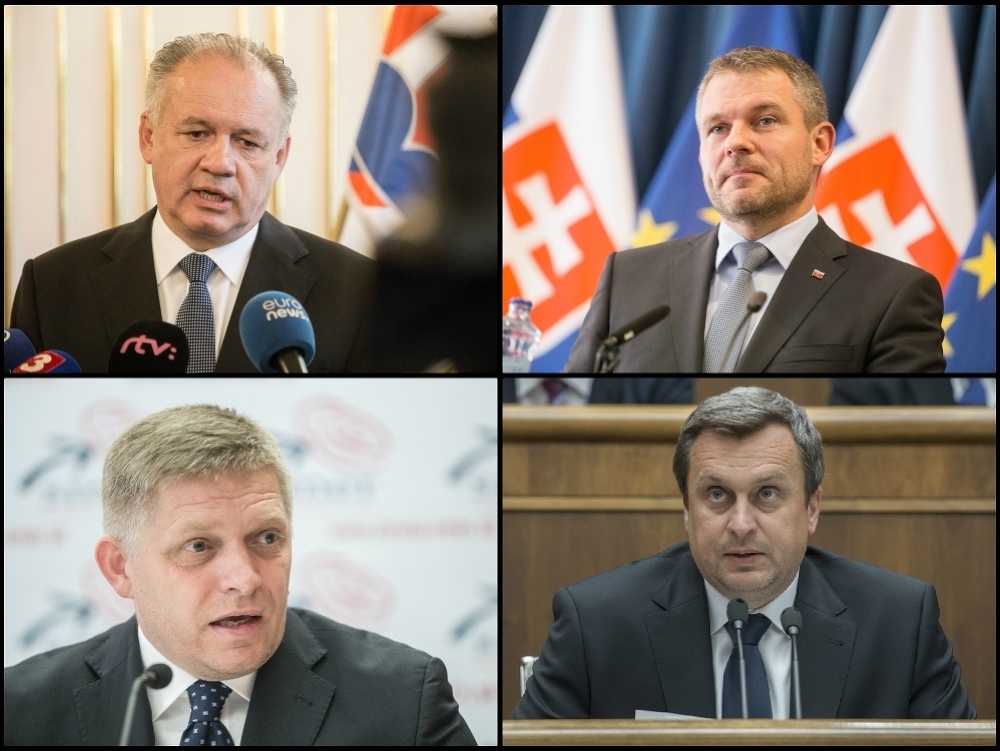 Andrej Kiska, Peter Pellegrini, Robert Fico a Andrej Danko