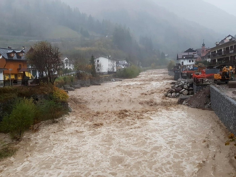 Záplavy v dedine pri Udine