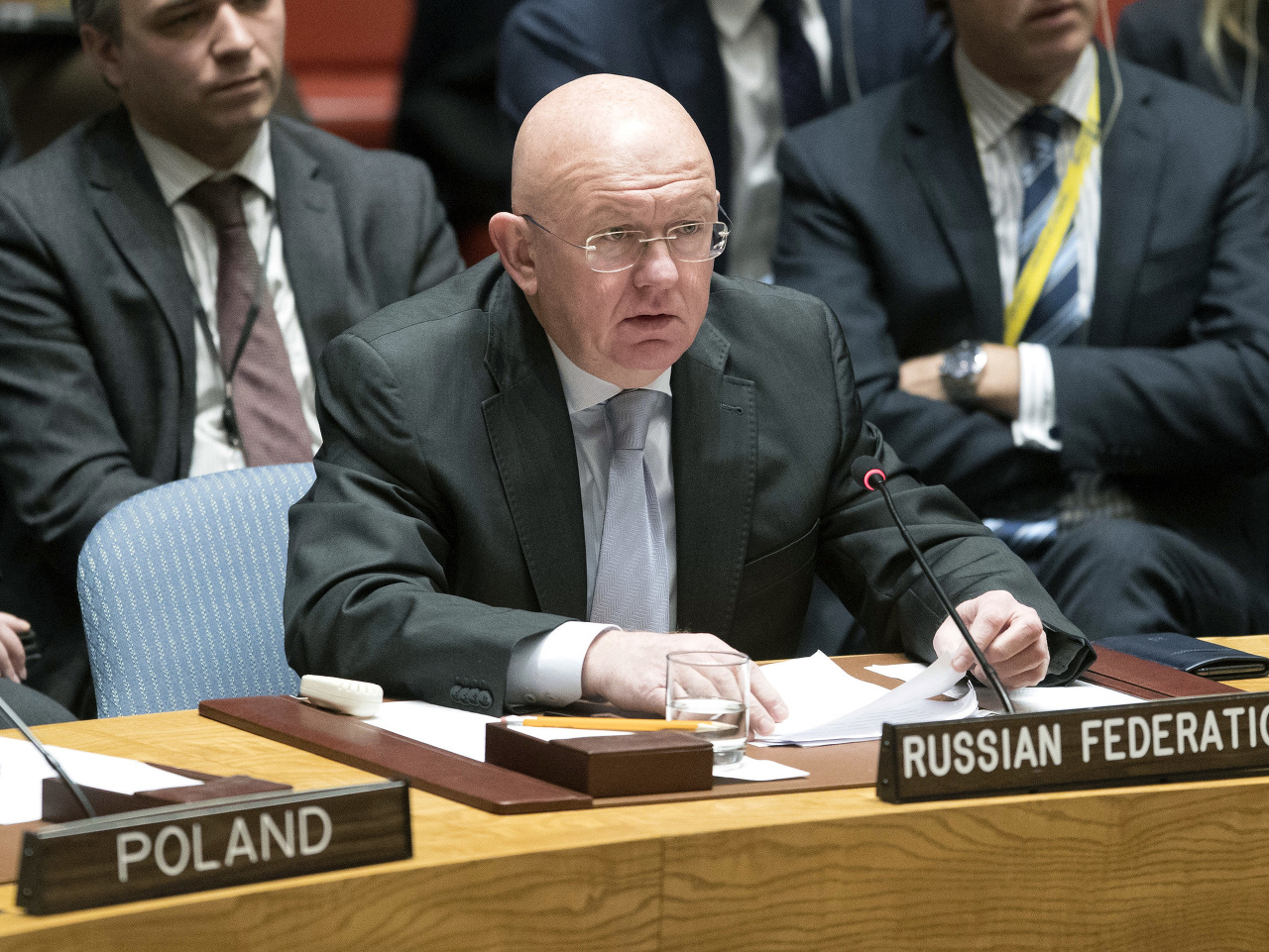 Ruský veľvyslanec pri OSN Vasilij Nebenzia.