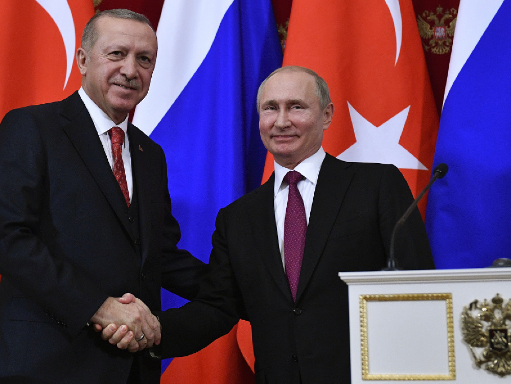 Turecký prezident Recep Tayyip Erdogan a ruský prezident Vladimir Putin.
