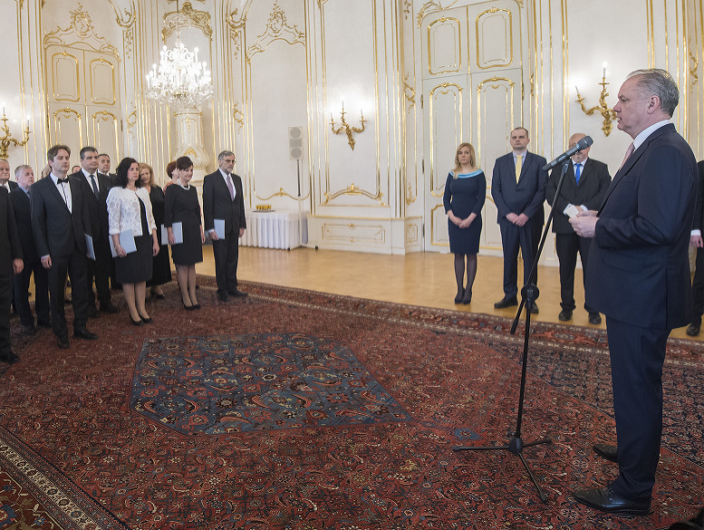 Andrej Kiska počas príhovoru pred vymenovaním profesorov vysokých škôl