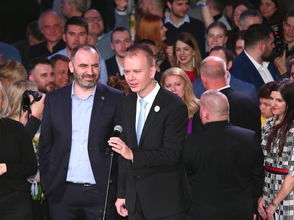 Miroslav Beblavý a Ivan Štefunko rečnili vo volebnej centrále Zuzany Čaputovej.