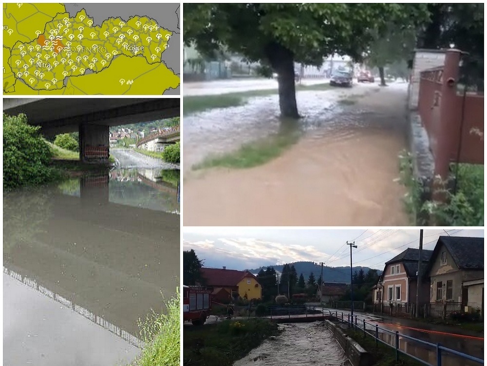 Slovensko zasiahli búrky, vytopilo viacero obcí.