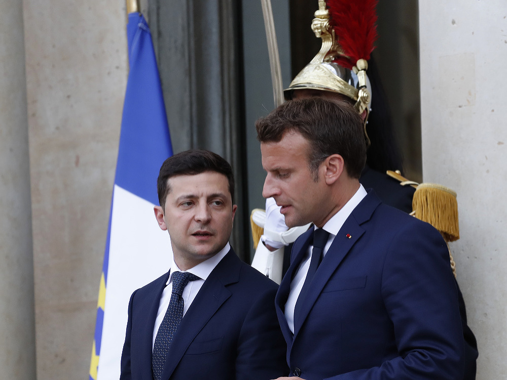 Volodymyr Zelenskyj a Emmanuel Macron 