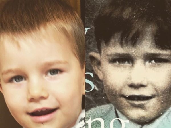 Billy (vpravo) a jeho starý otec, keď bol malý