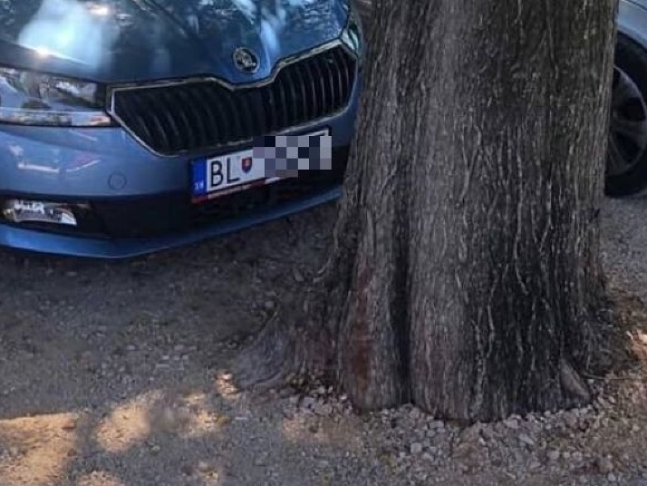 Zaparkované auto so slovenským evidenčným číslom v Chorvátsku sa stalo terčom vtipov. 