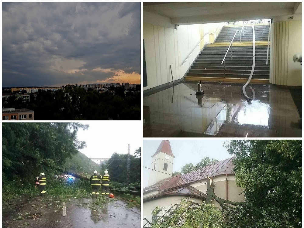 Slovensko zasiahli ďalšie búrky. Hasiči odstraňujú škody.