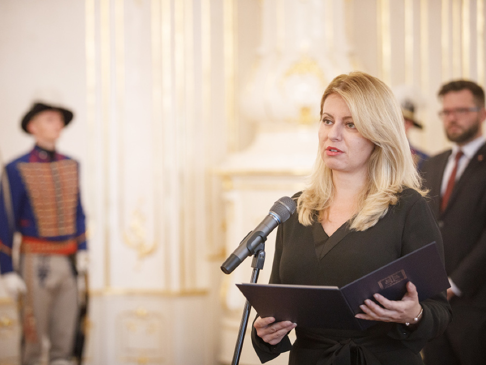 Prezidentka Zuzana Čaputová počas prijatia vojenských veliteľov prezidentkou SR v Prezidentskom paláci