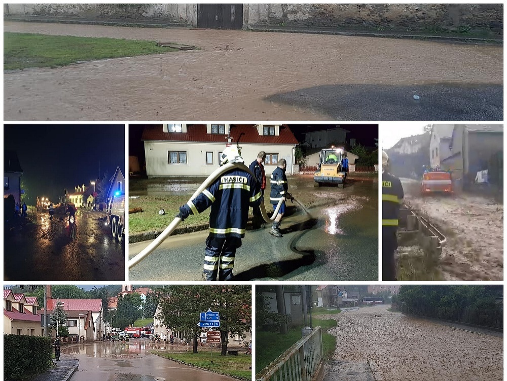 Českí hasiči zasahovali po bleskových povodniach. 