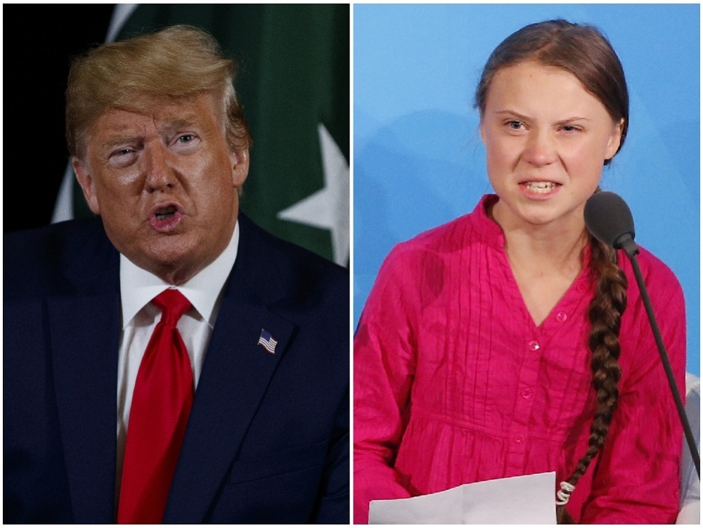 Donald Trump a Greta Thunberg