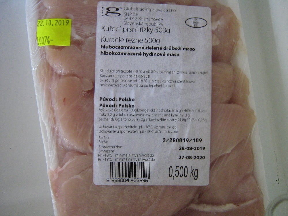 RVPS Nitra odhalila kuracie mäso so salmonelózou.