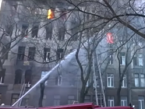 Požiar školy v Odese