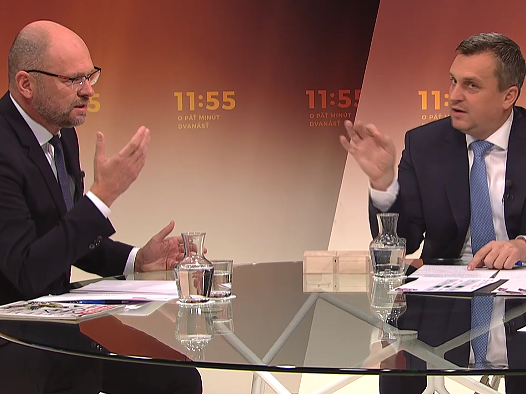 Andrej Danko a Richard Sulík v diskusnej relácii RTVS.