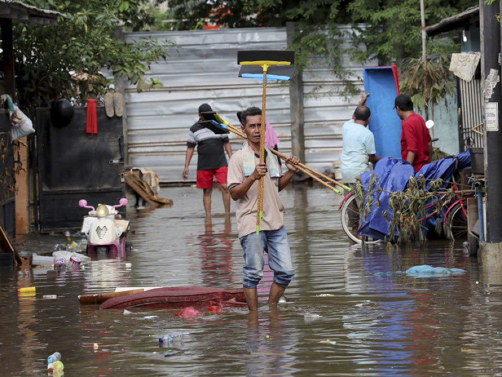 Záplavy v Jakarte.