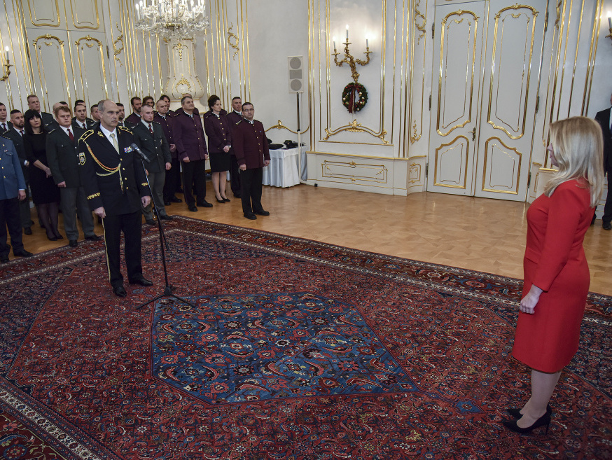 Prezidentka SR Zuzana Čaputová počas novoročného prijatia predstaviteľov HaZZ, HZS a PZ 