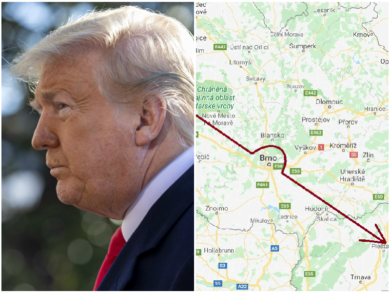 Trump počas letu vraj oblukom obišiel mesto Brno