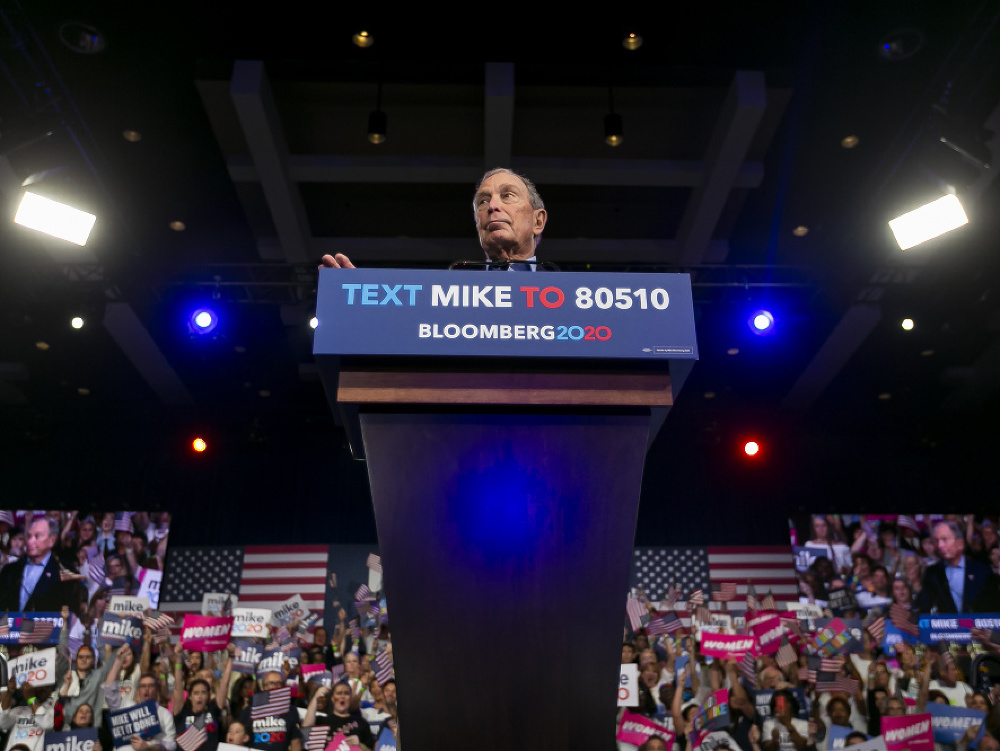 Michael Bloomberg počas kampane