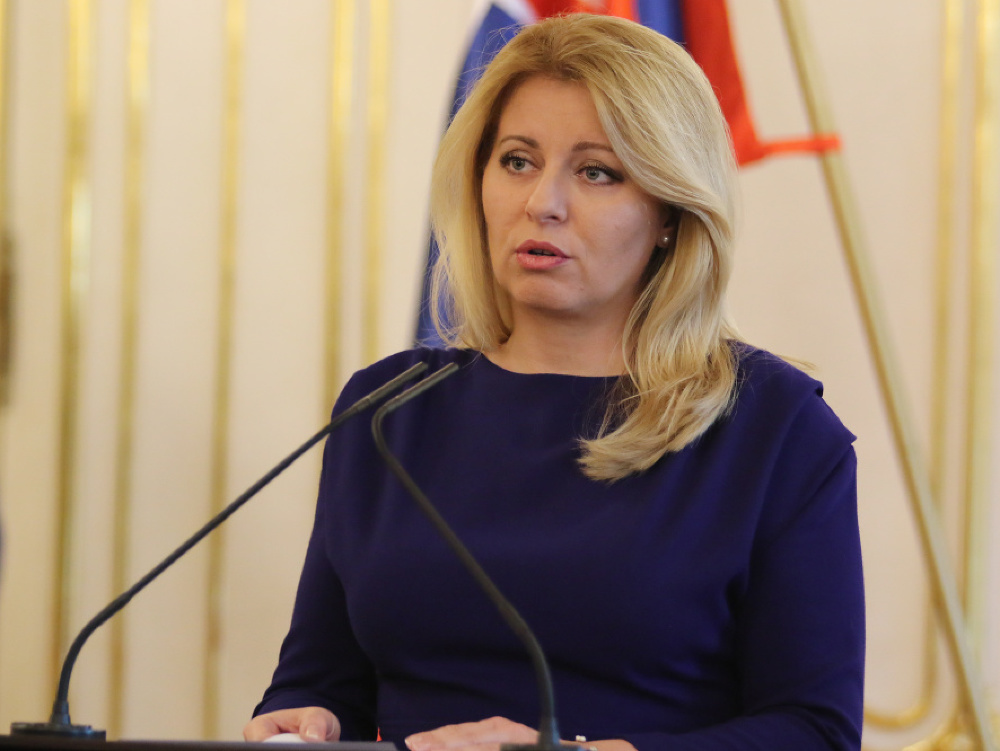 Prezidentka SR Zuzana Čaputová počas vyhlásenia k aktuálnej situácii 