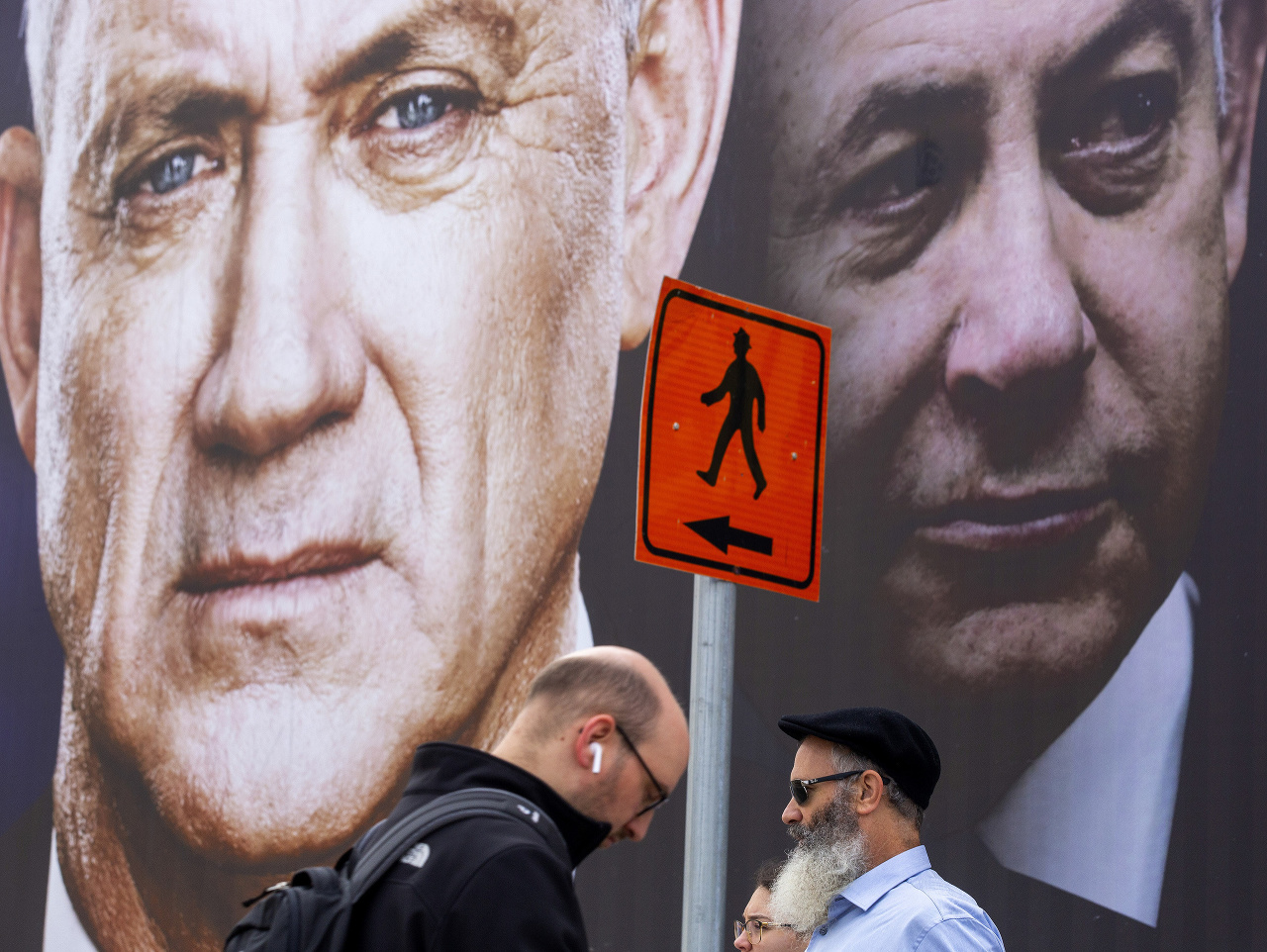  Izraelský premiér Benjamin Netanjahu a jeho rival Benny Ganc 