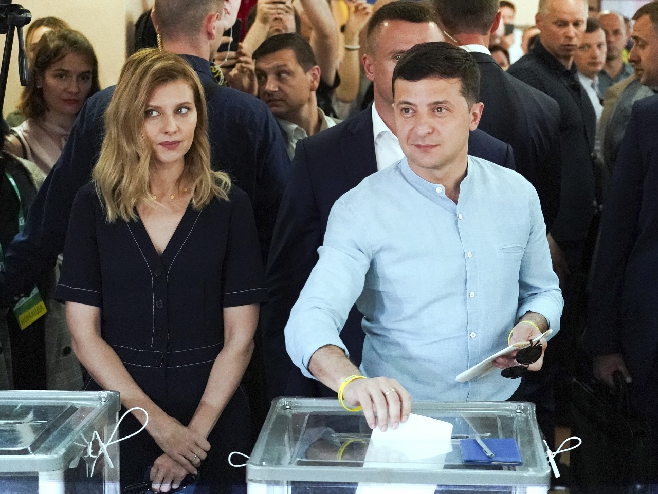 Ukrajinský prezident s manželkou