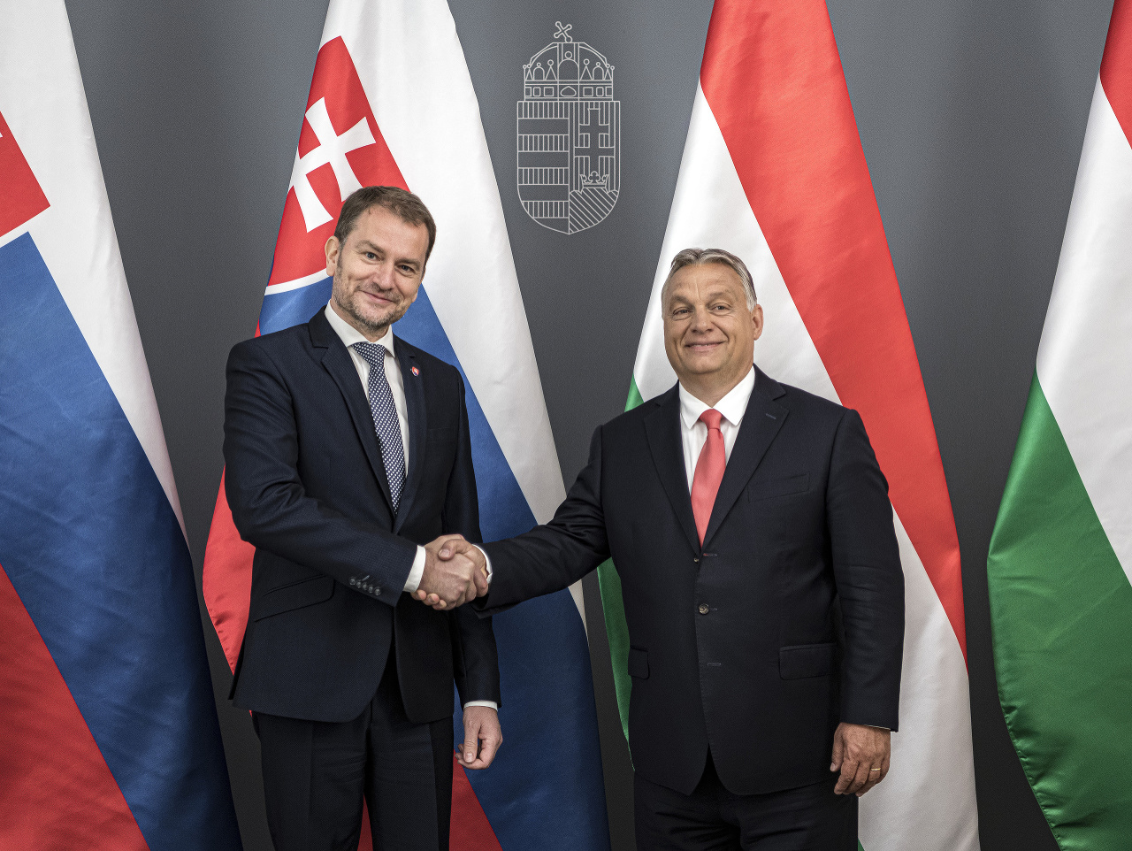 Viktor Orbán a slovenský premiér Igor Matovič počas stretnutia.