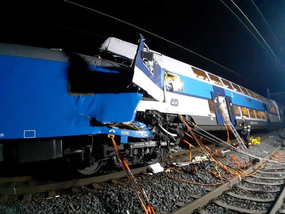 Zrážka vlakov, ku ktorej došlo pri meste Český Brod v Stredočeskom kraji