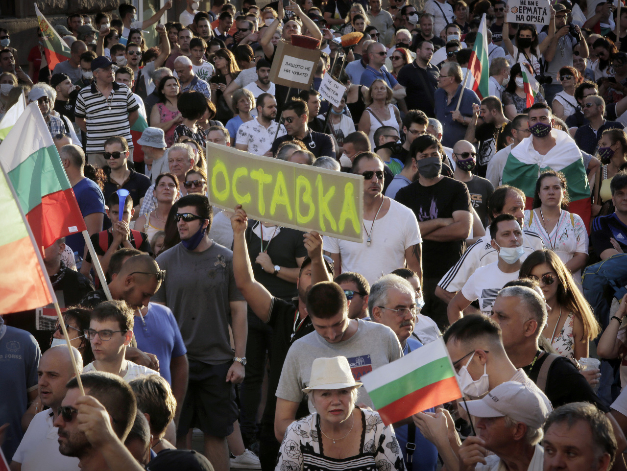 Protivládne protesty v Bulharsku