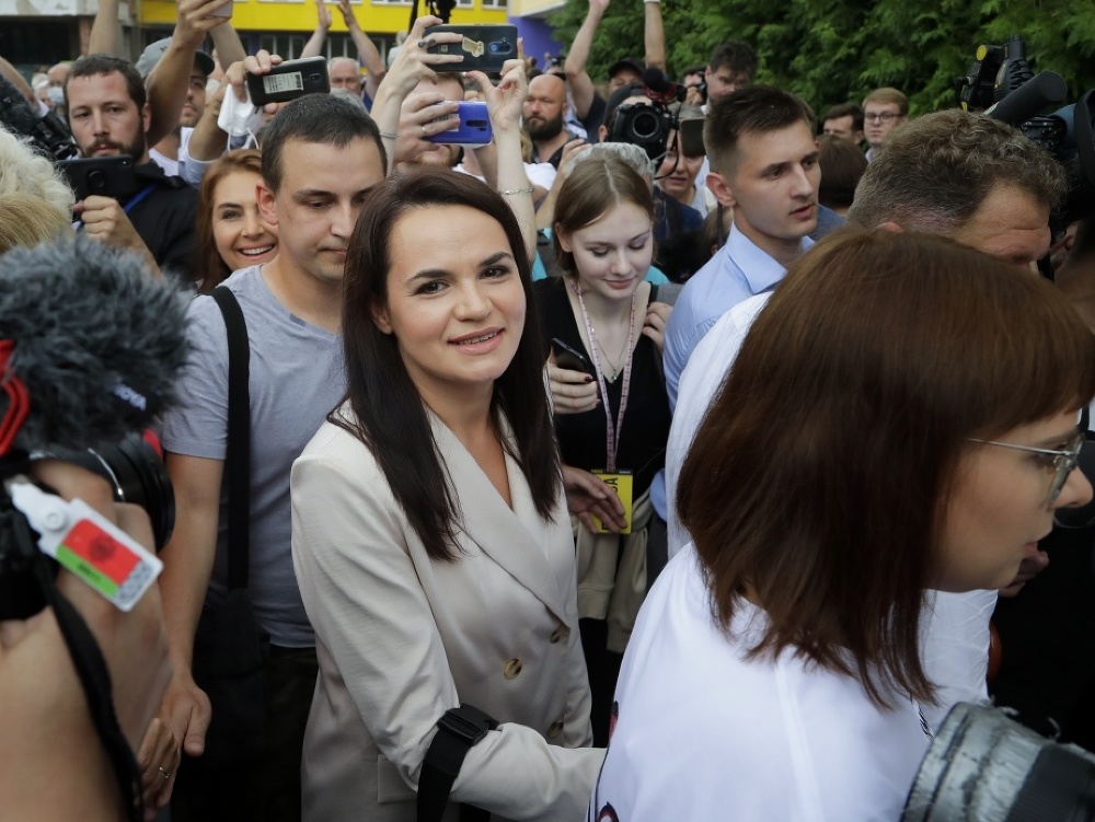 Kandidátka bieloruskej opozície na prezidentku Svitlana Cichanovská