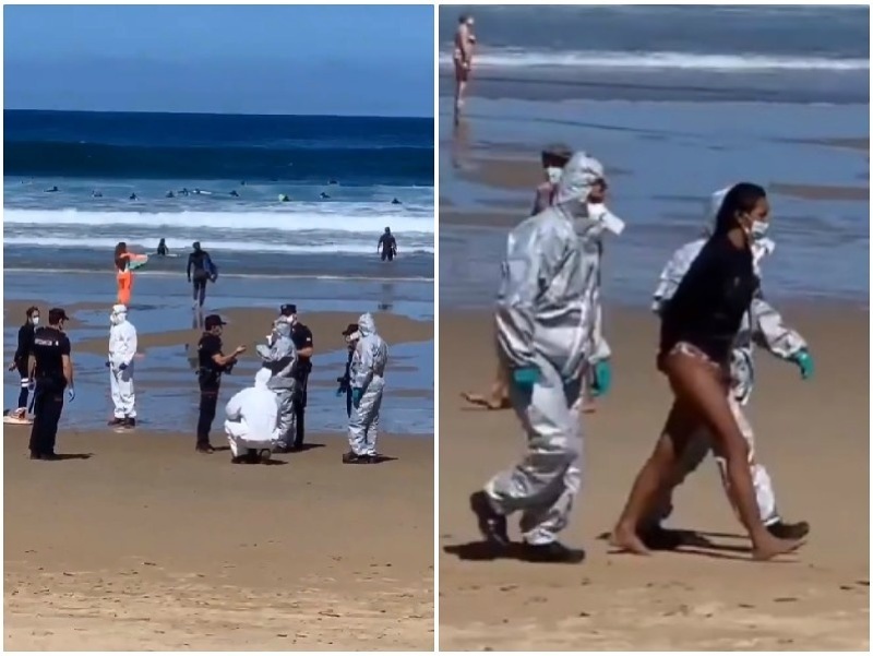 Infikovaná žena na španielskej pláži