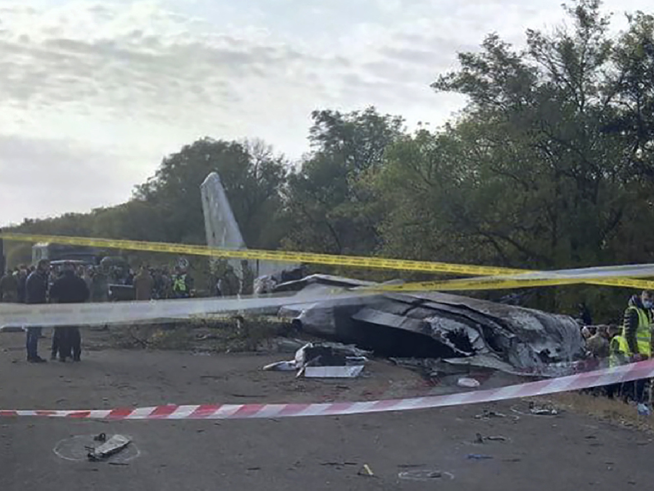Miesto nehody ukrajinského vojenského lietadla 