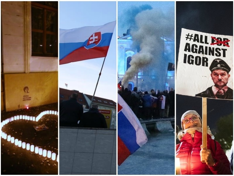 Včerajší protivládny protest v Bratislave