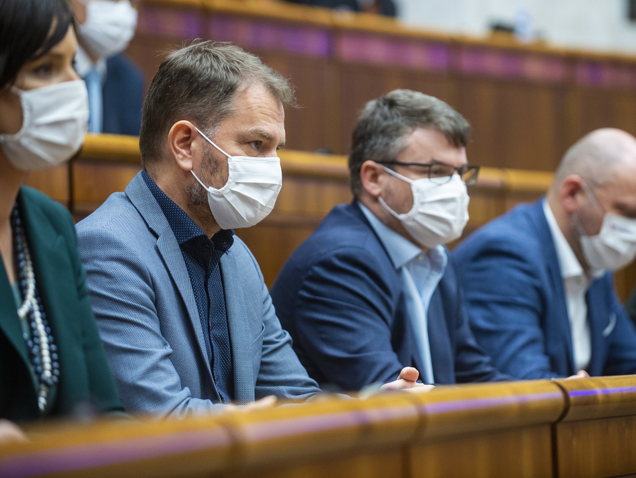 Ministri a premiér Igor Matovič na zasadnutí parlamentu