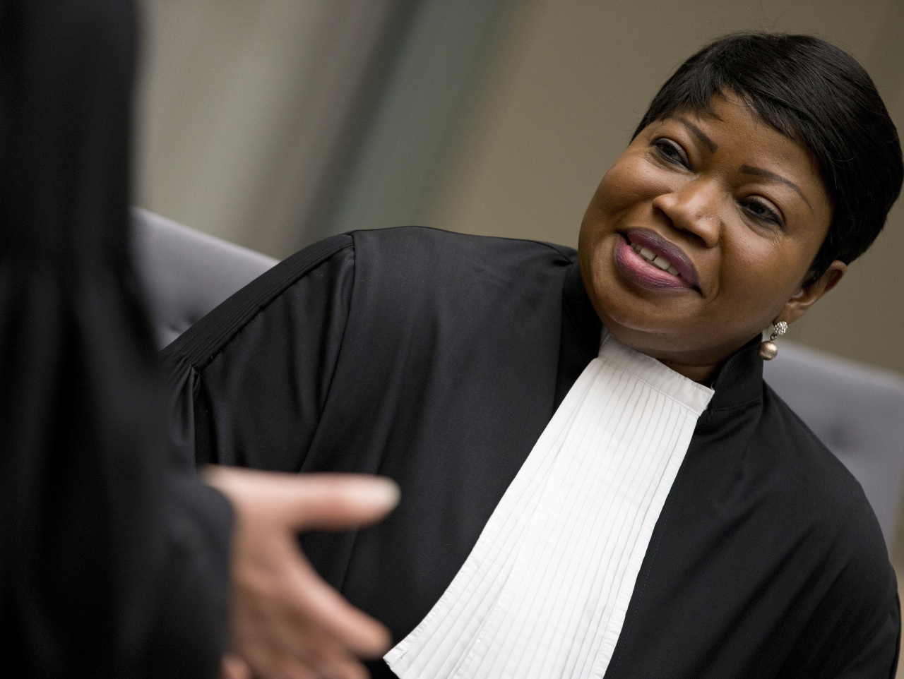 Prokurátorka Medzinárodného trestného súdu (ICC) Fatou Bensoudaová na súde ICC v Haagu.