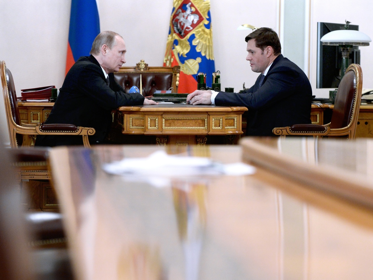 Ruský prezident Vladimir Putin a miliardár Alexej Mordašov