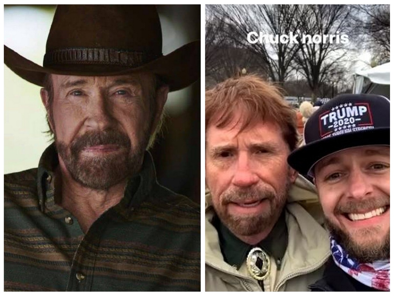 Skutočný Chuck Norris (vľavo) a jeho 