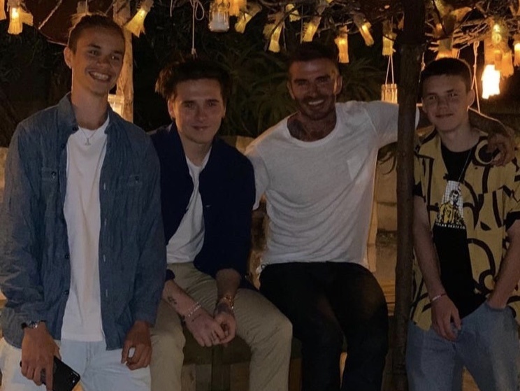 David Beckham so svojími synmi.