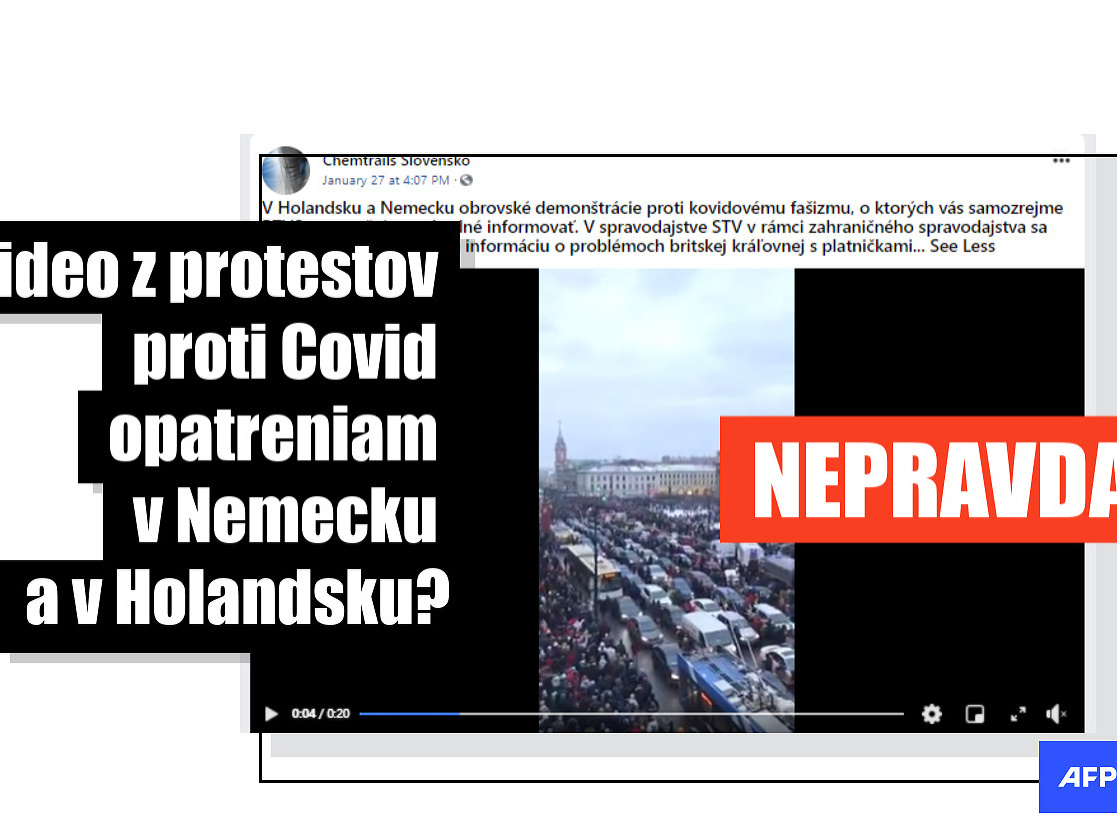 Video z demonštrácie pochádza z Petrohradu, nie z Holandska či Nemecka