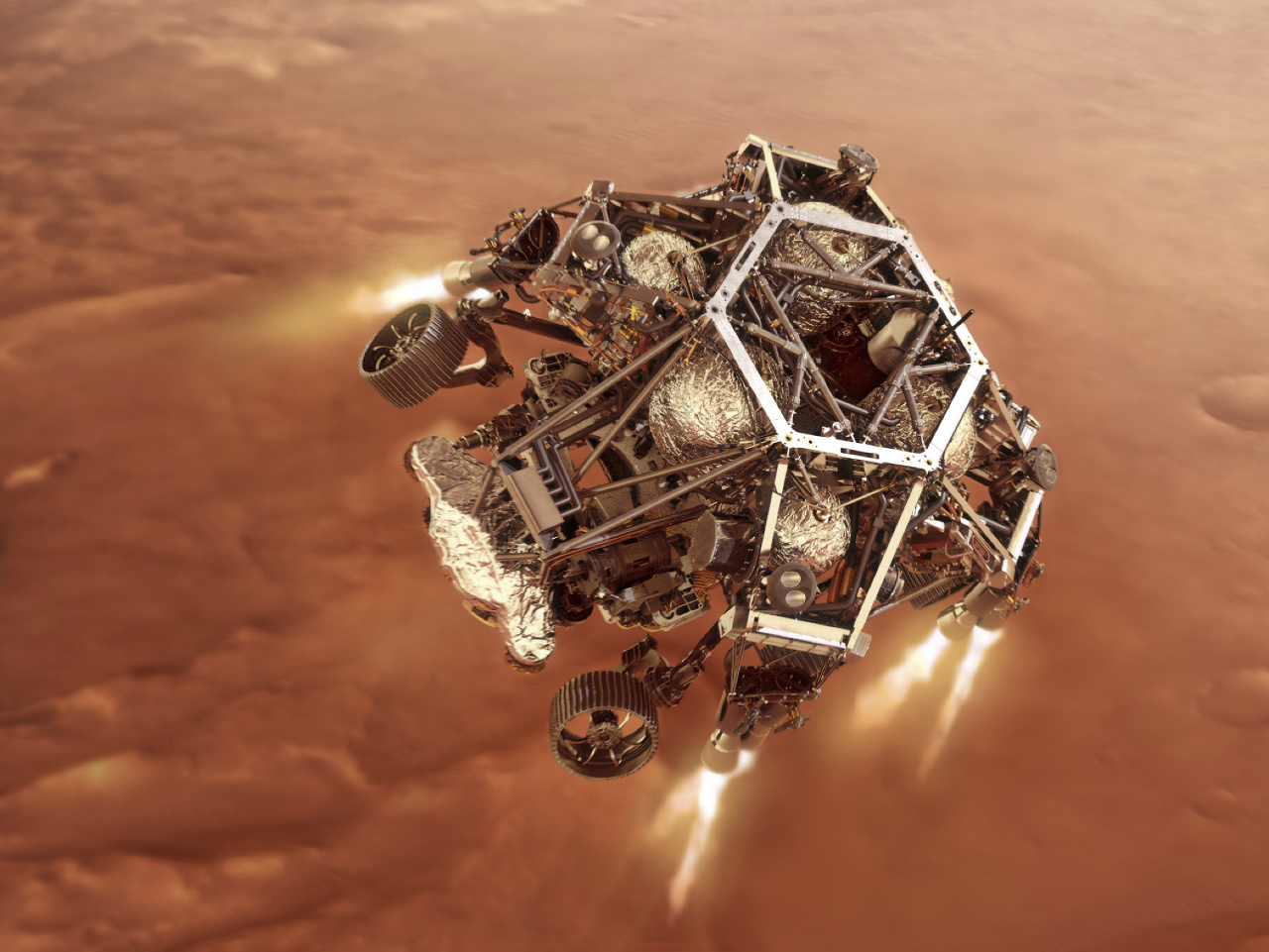 Robotické vozidlo Perseverance pristálo na povrchu Marsu