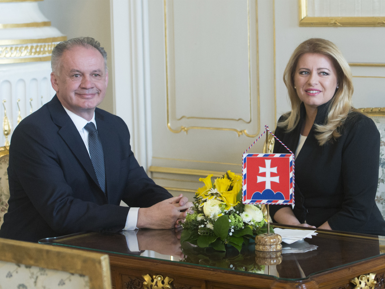 Prezidentka SR Zuzana Čaputová a exprezident Andrej Kiska