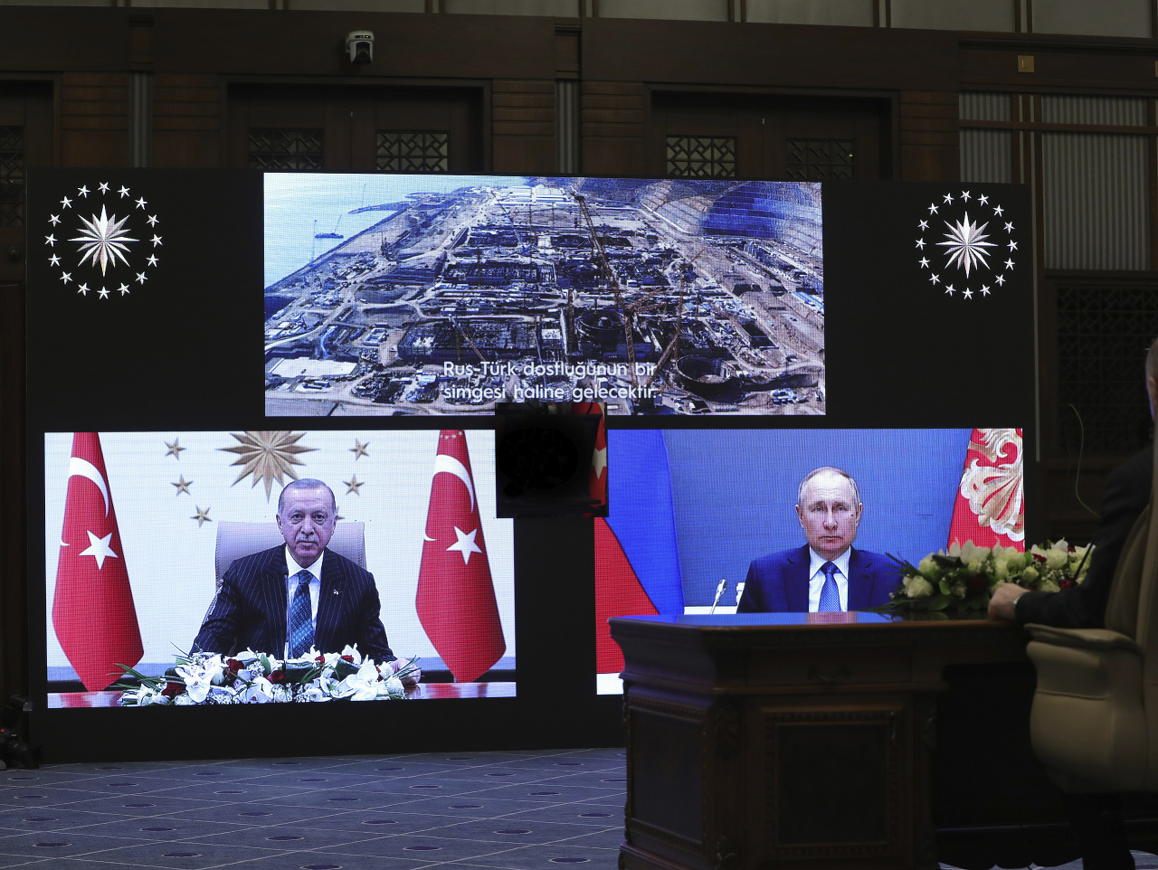  Prezidenti Turecka a Ruska vystúpili prostredníctvom telemostu