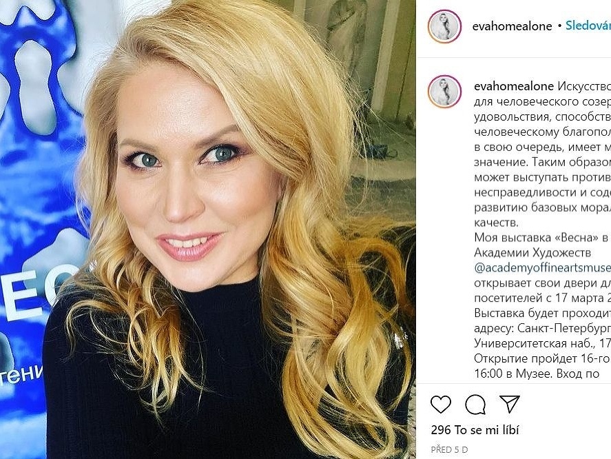 Jevgenija spropagovala na Instagrame otvorenie svojej výstavy s názvom Jar.