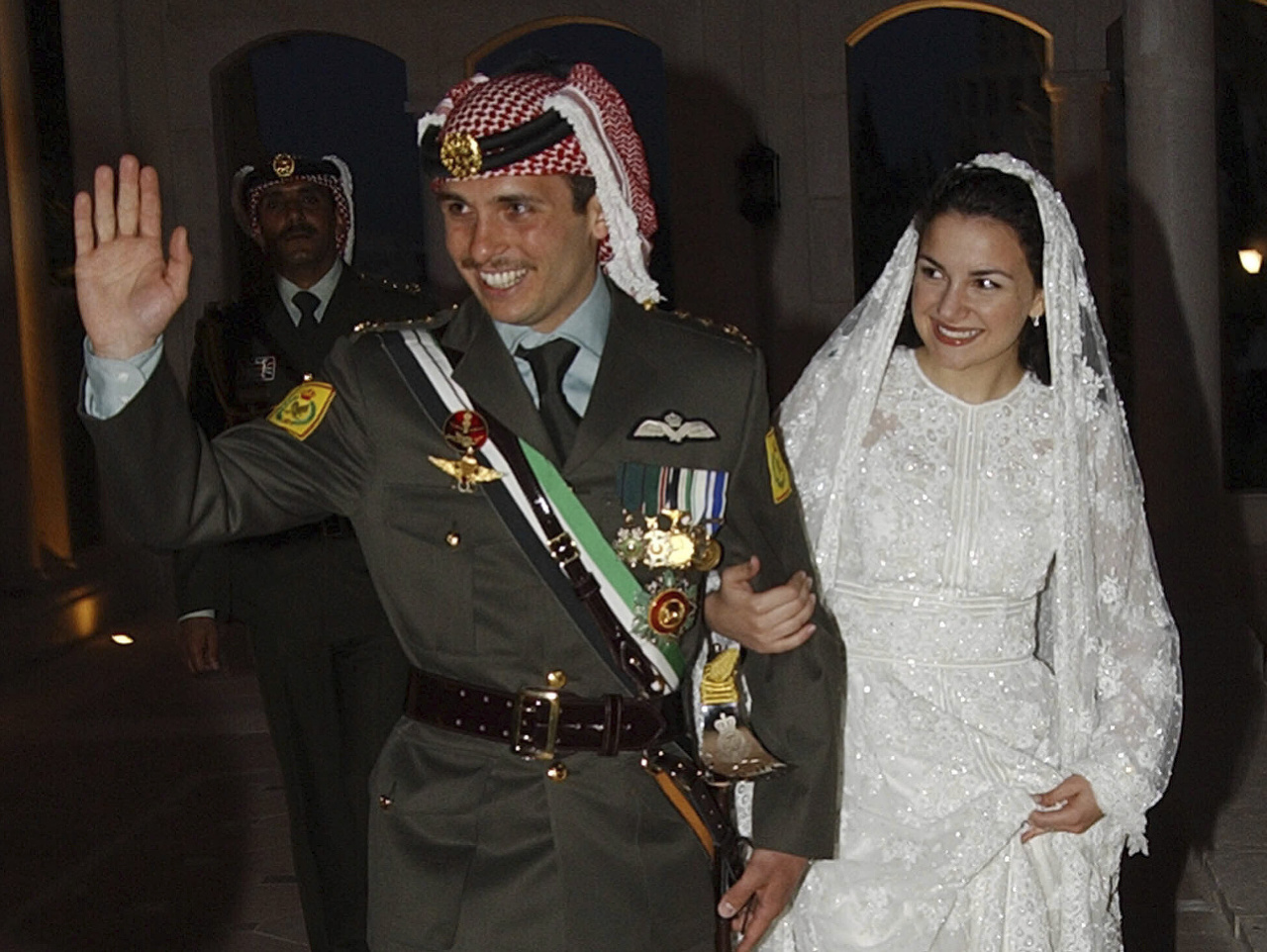 Jordánsky korunný princ Hamza a jeho manželka princezná Núr