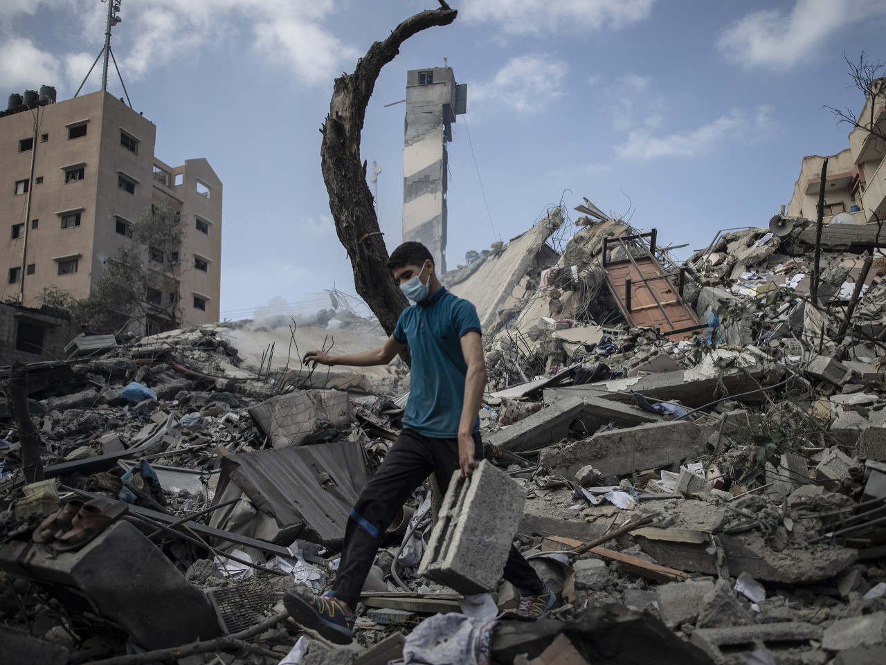 Zničené budovy v Gaze
