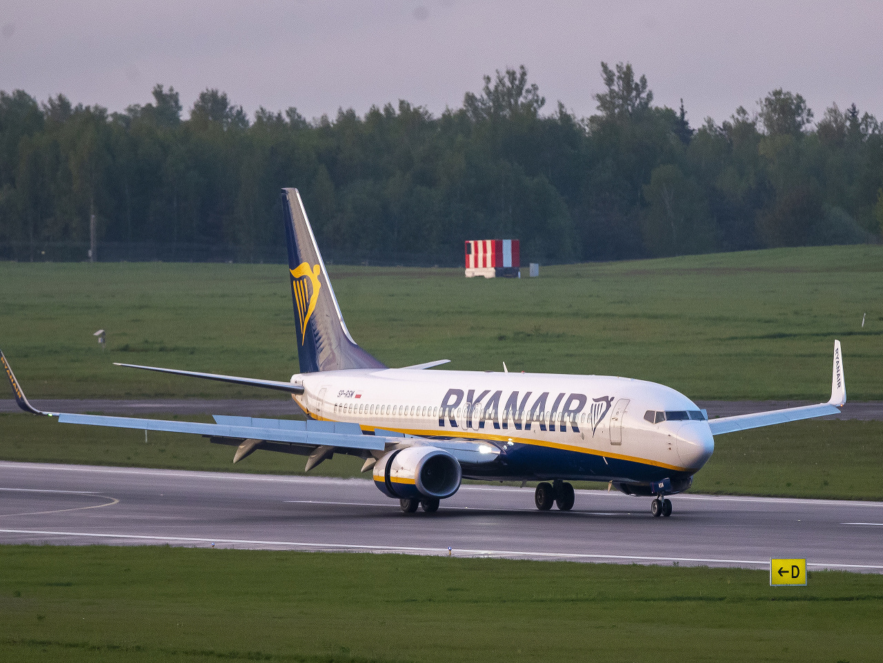 Lietadlo pristávajúce na letisku v Minsku