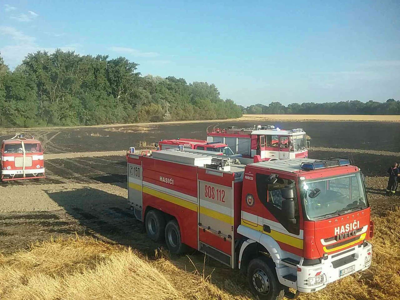 Viac ako tridsiatka hasičov zasahuje pri požiari obilia v katastri obce Veľké Úľany v okrese Galanta.